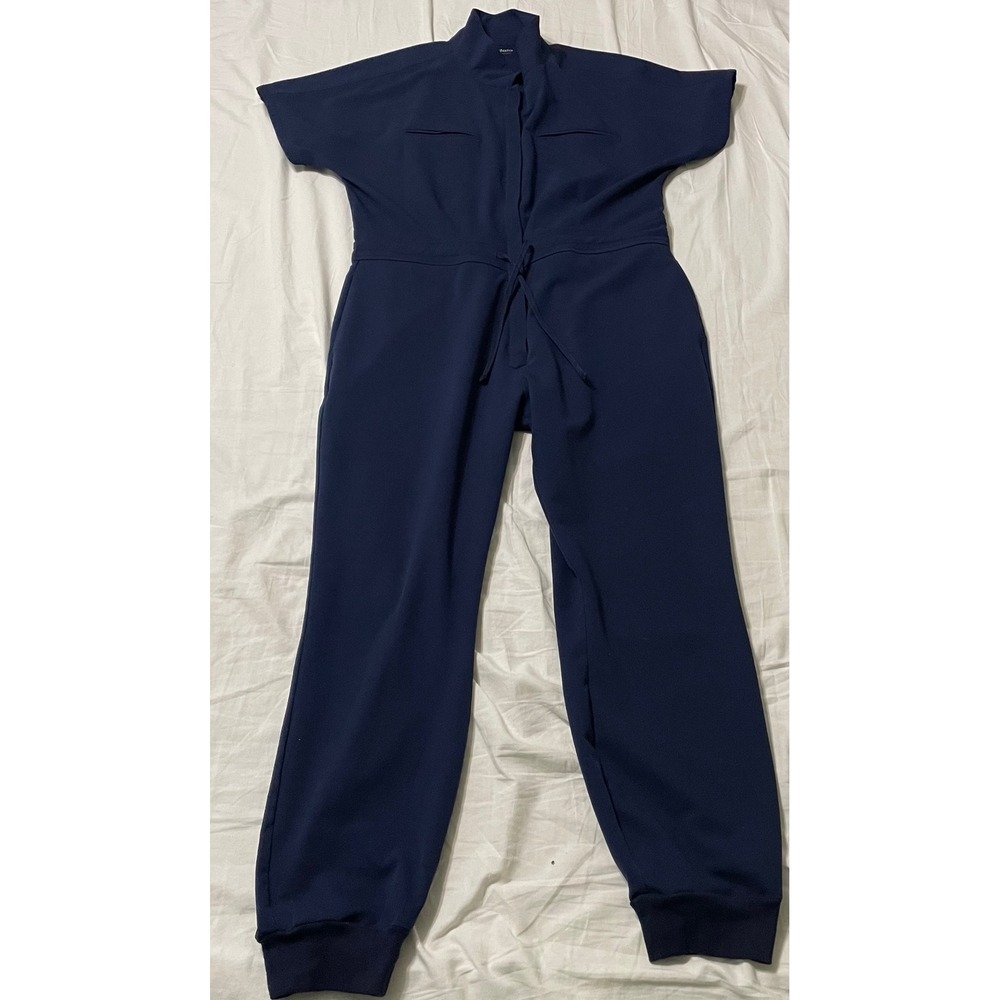 Mandala Scrub Jumpsuit Womens Large Navy Blue Equa-Tek Jogger Utility P029-S